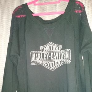 2X Harley Davidson  Black Shirt-Lace on Shoulders